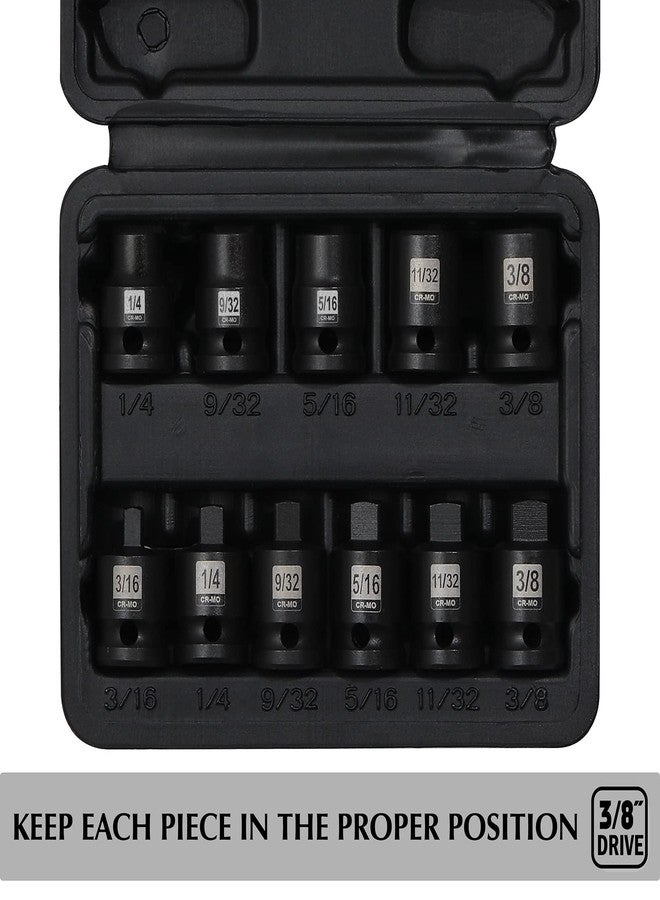 EMENTOL 11PCS 3/8" Drive Pipe Plug Socket Set, SAE, CR-MO, Tapered Male Square Drive- 3/16 Inch to 3/8 Inch, Chamfered Female Square Drive- 1/4 Inch to 3/8 Inch, 11 Pieces Set - Image 5